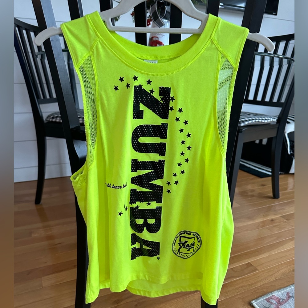 Zumba Fitness Neon Yellow Tank Top - Picture 2 of 6